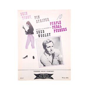 Vintage Sheb Wooley Skin Tight Pin Striped Purple Pedal Pushers Sheet Music 1961